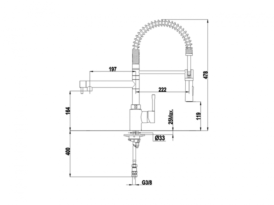 Смеситель для кухни Cisal Kitchen LC000100 ФОТО