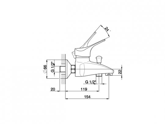 Смеситель для ванны Cisal Mito 3 M3000130/M3000120 схема 2