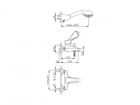 Смеситель для ванны Cisal Mito 3 M3000130/M3000120 схема 4