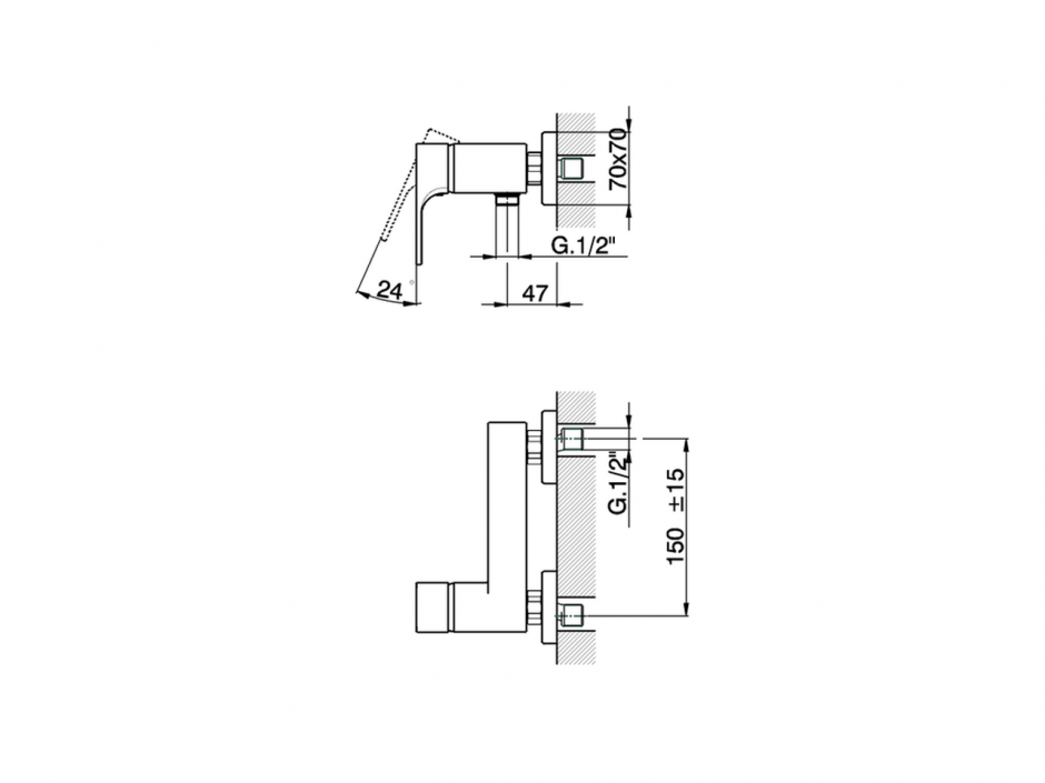 Смеситель для душа Cisal Cubic CU000442/CU000462 ФОТО