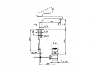 Смеситель для раковины Cisal Cubic Energy Save CU001515/CU001545 схема 2