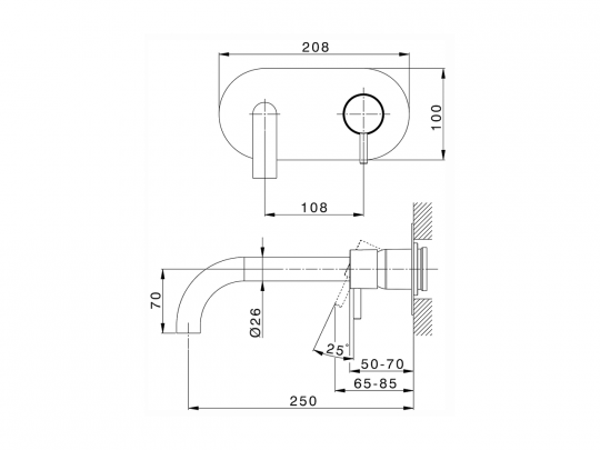 Смеситель для раковины Cisal Nuova Less LN005510/LN005511/LN005512 схема 4