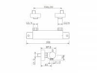 Смеситель для душа Cisal Nuova City CVT01010/CVD01010 схема 2