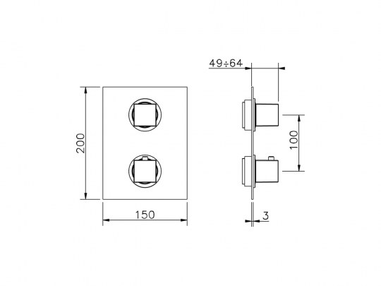 Смеситель для душа Cisal Wave WE009300 схема 2