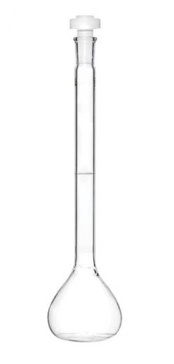 Колба мерная 2а-1000-1, 1000 мл, 1-го кл.точности, пластиковая пробка (ГОСТ 1770-74)