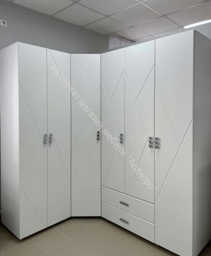 Шкаф 2-ств. с 2-мя отделениями "Сандра" Белый лофт