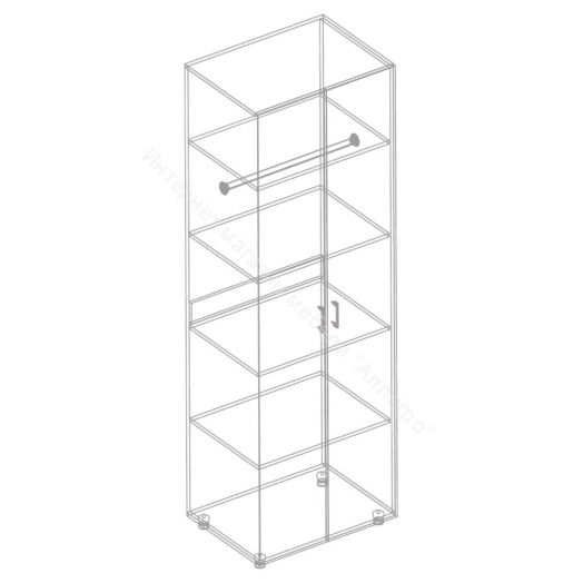 Шкаф 2-ств. с полками "Сандра" 700 Белый лофт