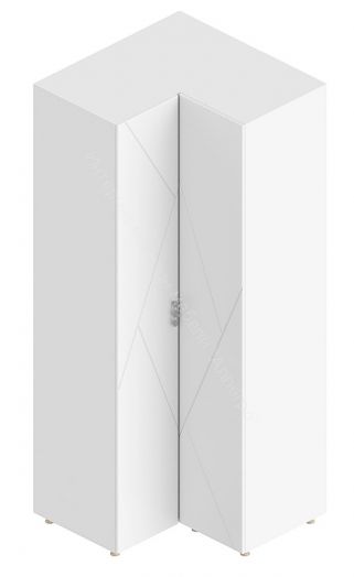 Шкаф угловой 2-створчатый 90 градусов "Сандра" Белый лофт