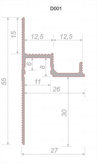 Decaro D001 универсальный теневой профиль Под покраску
