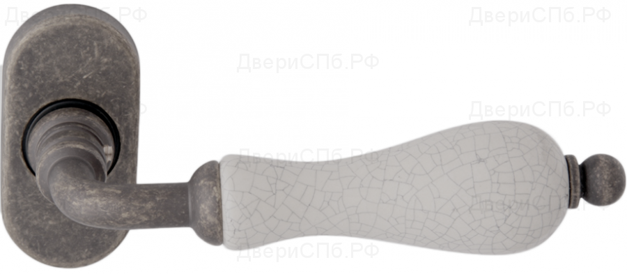 Дверная ручка на розетке 179 F Ceramic Античное серебро