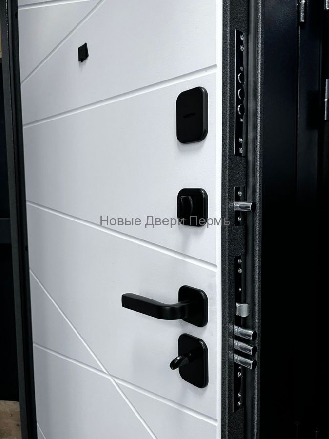 Гранд Geo 70 мм Антик серебро Шагрень белая входная дверь