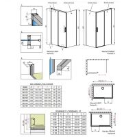 Прямоугольный душевой уголок Radaway Idea KDJ 140х90 см схема 2