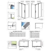 Раздвижное душевое ограждение Radaway Espera KDJ 140х70 см схема 2