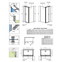 Стеклянный душевой уголок Radaway Eos KDS II однодверный 100х70 см схема 2