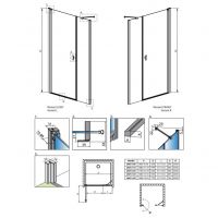 Душевая дверь Radaway Nes DWS в нишу 130 см схема 2