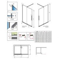 Душевая перегородка Walk-in Radaway Furo с раздвижной дверью 120 х 200 см схема 2