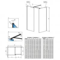 Душевая перегородка из стекла Walk-in Radaway Modo X Black III Frame 140х80 см схема 2