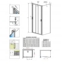 Душевой уголок Radaway Evo DW+S с универсальной раздвижной дверью 120х90 см схема 3