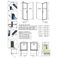 Душевой уголок Radaway Nes Black KDJ I Factory с черной решеткой 90х100 см схема 2