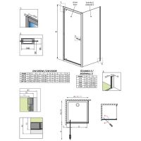 Душевой уголок Radaway Twist DW+S с поворотной дверью 90х100 см схема 2