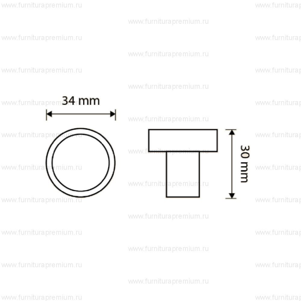Мебельная ручка-кнопка Linea Cali Chic 1670/34