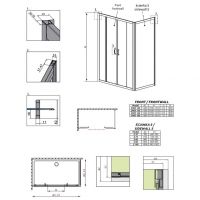 Двустворчатое душевое ограждение Radaway Premium Plus DWD+S 150х75 см схема 2