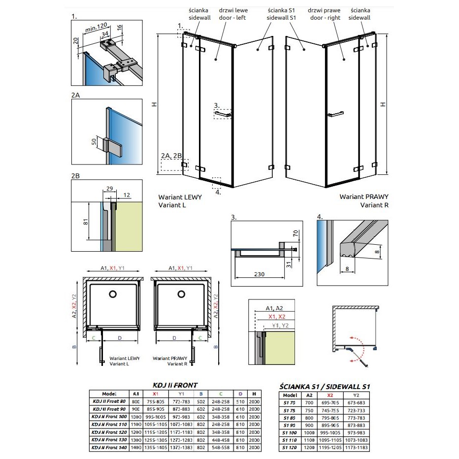 Хромированный душевой уголок Radaway Arta KDJ II 110х70 см схема 2