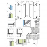 Минималистичный отдельностоящий душевой уголок Radaway Euphoria KDJ+S 100х90 см схема 2