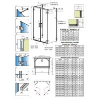 Пристенный душевой уголок Radaway Arta DWD+2S двухдверный 90х90 см схема 2