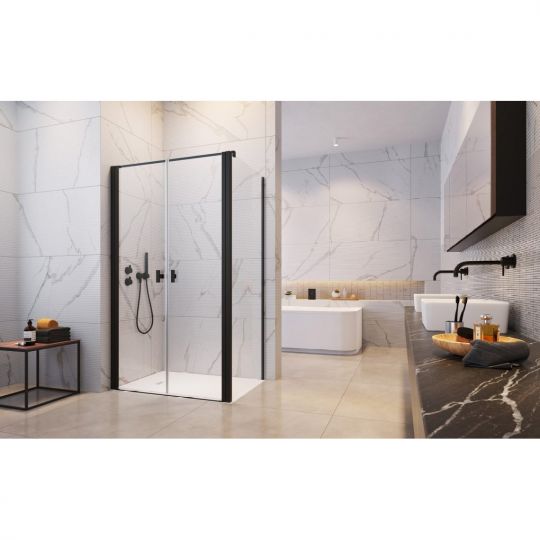 Закрытое стеклянное душевое ограждение Radaway Nes 8 DWD+S с двойной дверью 80х70  см схема 5