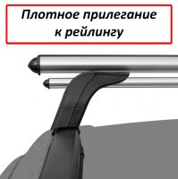 Багажник на крышу Lada Vesta sw / Lada Vesta sw cross, Lux, аэродинамические дуги (53 мм) на интегрированные рейлинги