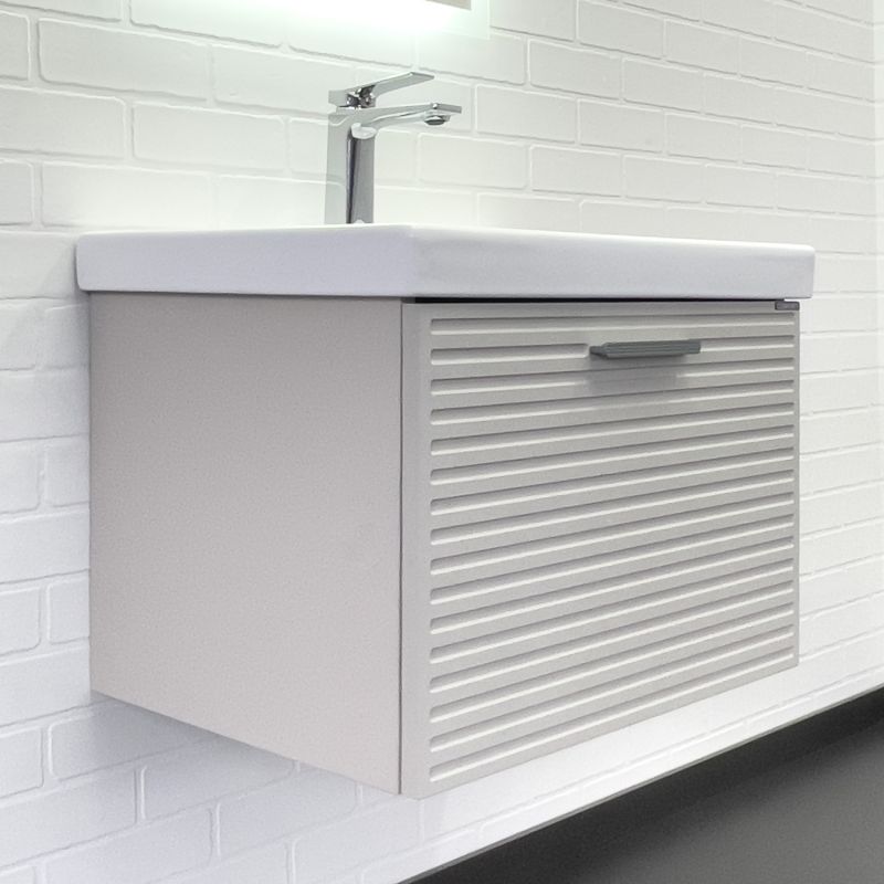 Тумба-умывальник Comforty Касабланка-60 серый шёлк с раковиной Moduo 60 00-00019249CF