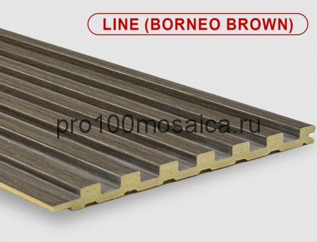 Бамбуковые рифленые панели Line borneo brown 2800*140*8 (1шт=0,392 кв.м.)